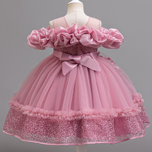 Vestido en capas de princesa para niñas de gama alta 2025, <span class=keywords><strong>disfraz</strong></span> de niña de flores de malla para fiestas de cumpleaños infantiles, actuaciones de Piano, bodas - Product Image 5
