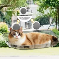 Hamac pour chat en plastique solide Starry Sky, grand lit suspendu avec ventouses, adhérence stable toutes saisons, écologique, amovible et lavable