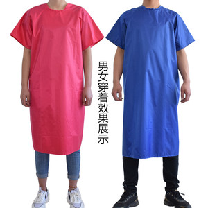 Short Sleeve Waterproof <b>Work</b> <b>Apron</b> Unisex Reversible Backless Cover Up Solid Color For Men Women Adult - Product Image 2