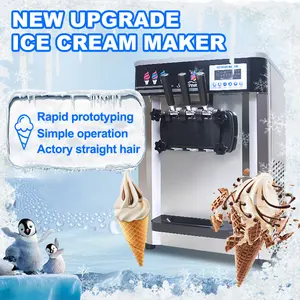 Professional Commercial Automatic Ice Cream Machine Maker 3 Flavor Soft Serve Ice Cream Machine