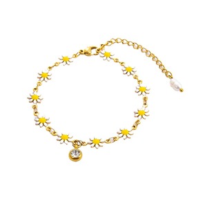 สร้อยข้อมือดอกไม้เครื่องประดับโซ่ดอกเดซี่ชุบทองสำหรับผู้หญิงเครื่องประดับแฟชั่น - Product Image 5