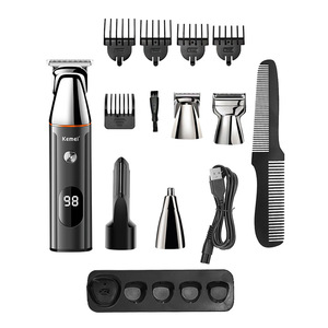 Tondeuse à cheveux électrique Kemei 9000 tr/min avec écran LED, rechargeable, pour homme, ensemble complet avec peignes et accessoires - Product Image 1