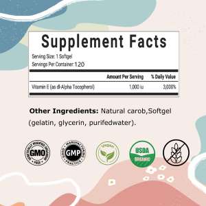 ビタミン<span class=keywords><strong>E</strong></span>ソフトゲルカプセル<span class=keywords><strong>1000</strong></span> IUを含むoem/odm健康天然ビタミンサプリメント - Product Image 2