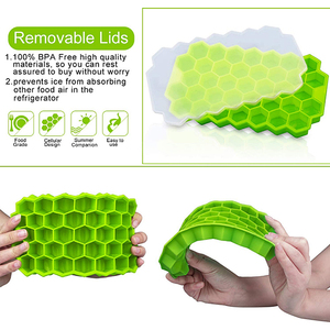 Libre de BPA apilable seguro cubo de <span class=keywords><strong>hielo</strong></span> molde de silicona ecológica fácil liberación y bandejas de cubitos de <span class=keywords><strong>hielo</strong></span> - Product Image 4