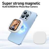 Moniteur de caméra arrière de smartphone flexible en silicone sans fil, écran 4 pouces pour vlog, selfie, support magnétique pour téléphone Android