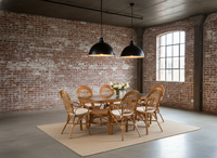 Juego de Comedor Moderno de Venta Caliente Inspirado en el Diseño de Java, Mesa Larga Hecha a Mano para Exteriores de Indonesia