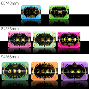 ชิปคริสตัลบัคคาราหรูหรา เทคโนโลยีป้องกันการปลอมแปลง RFID ดีไซน์อะคริลิกแบบกำหนดเองได้ ลายนูนสีทอง ผลิตโดยคาสิโนมาเก๊า - Product Image 4