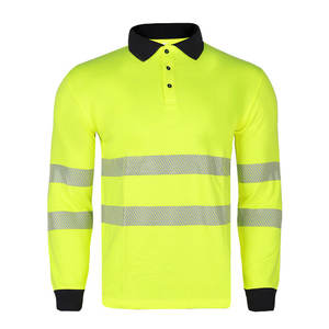 Chemise de sécurité haute visibilité à manches longues, jaune fluorescent, vêtements de travail réfléchissants, respirants, séchage rapide - Product Image 2