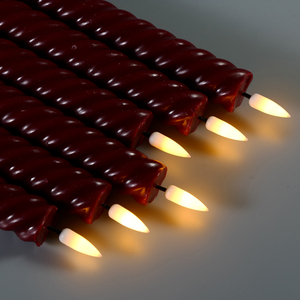 Juego de 6 Velas Cónicas LED sin Llama de Parafina de Matti, con 10 Llaves, Efecto 3D de Llama Realista - Product Image 4