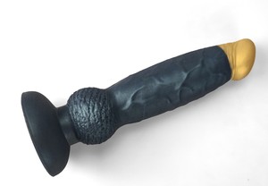 Alien şekilli çekici metalik renk ile 100% silikon yapay penis yetişkin oyuncaklar kalın vantuz ile gerçekçi horoz seks oyuncakları - Product Image 5