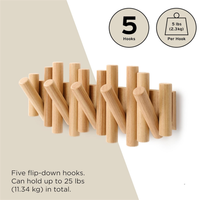Crochets muraux dissimulés en bois massif, porte-manteau mural pour entrée, rangement de vêtements, serviettes et sacs