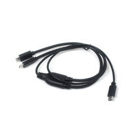 USB Typ C 3.1 Stecker auf Dual Typ C Stecker Kabel 750mm Schwarz Hochgeschwindigkeits-10Gbps-Datenübertragung Ladekabel für Mobiltelefone