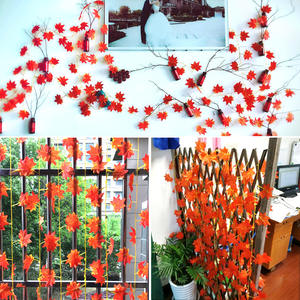 A-304屋外ホーム秋感謝祭の装飾秋オレンジカエデの葉ガーランド人工秋の葉ガーランド - Product Image 4