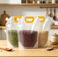 Sachet Doypack Transparent de Qualité Alimentaire avec Bec Verseur et Poignée en PET/PE pour Emballage Alimentaire (Céréales, Riz, Haricots)