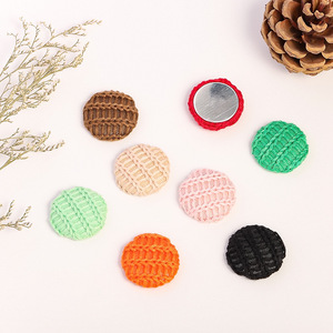 Boutons ronds en tissu tricoté à la main pour bijoux, accessoires de coiffure et vêtements DIY, origine Yiwu, automne 2023, forme circulaire, matériau textile - Product Image 4