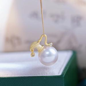 จี้เงินเปล่าแบบ DIY รุ่น 31140DIY สำหรับใส่ลูกปัดกลมขนาด 10-13 มม. พร้อมอุปกรณ์ทำสร้อยไข่มุก DIY เงินแท้ S925 จี้สร้อยคอแบบปกปิด - Product Image 1