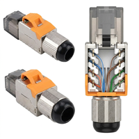 Konektor RJ45 Cat6 Industri Berbahan Paduan Seng, Dilindungi, Anti-interferensi, Casing Logam, Konektor Terminasi Lapangan Kecepatan Tinggi