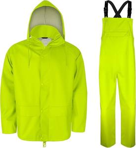 Ensemble <span class=keywords><strong>de</strong></span> <span class=keywords><strong>pluie</strong></span> robuste pour homme en PVC/PU, imperméable, pour la pêche et les travaux, veste et pantalon, équipement <span class=keywords><strong>de</strong></span> pêche par temps intempéries - Product Image 3