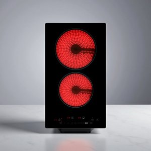 Olyair 2-Burner Cooktop Kid Safety Lock LED Touch Control <b>Plug</b>-in <b>Timer</b> Built-In Glass 63A Ceramic Household - Product Image 1