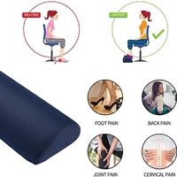 Repose-pieds ergonomique demi-lune en mousse à mémoire de forme bleu marine pour bureau, avec housse amovible et lavable – Vente en gros