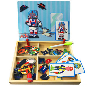 Inteligencia rompecabezas magnético de juguete de madera doble tamaños tablero de dibujo magnética - Product Image 4