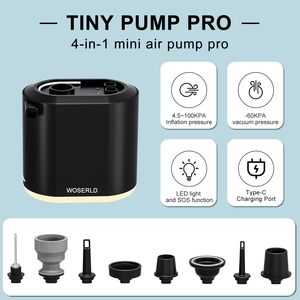 Mini Tragbare Leichte Kunststoff Multifunktions-Elektropumpe für Outdoor-Camping Luftmatratze mit 3-in-1 Beleuchtungsfunktion - Product Image 1