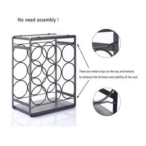 ชั้นวางไวน์ทำจากไม้โลหะทันสมัยทันสมัยทันสมัยทันสมัยสำหรับใช้ในครัวโต๊ะทานอาหารเย็นที่เก็บไวน์ - Product Image 5