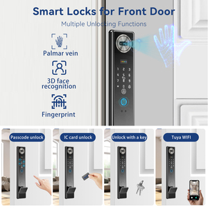 Xsdts C21 khóa cửa không thấm nước, mô hình tĩnh mạch lòng bàn tay, ứng dụng tuya, vân tay, Nhận dạng khuôn mặt, chìa khóa, thẻ IC, máy liên lạc thời gian thực - Product Image 4