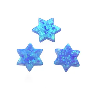 12mm Star of David Lab Created Synthetic Opal for Necklace Jewish Charm Pendant