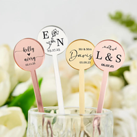 Agitateurs à boisson personnalisés en acrylique doré miroir avec logo sur mesure, découpe laser, cadeaux pour mariages et fêtes, Etsy