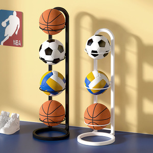 Moderno y Sencillo Soporte de Acero Inoxidable para Balones de Baloncesto, Soporte de Piso Resistente para Equipo Deportivo en Interiores - Product Image 2