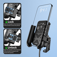 Support de téléphone réfrigéré en alliage d'aluminium de style motard, support de téléphone mobile pour rétroviseur de moto avec ventilateur de refroidissement