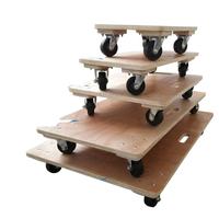 Chariot de déménagement en bois personnalisable OEM Chariot à quatre roues avec plate-forme de transport Chariot à moquette en plastique avec outil de rangement pour achats et déménagement