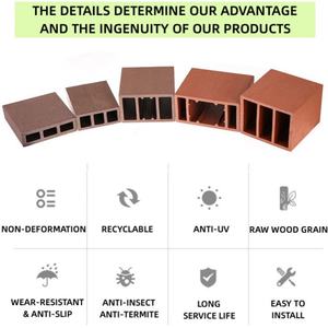 Outdoor WPC Balustrade <b>Handrails</b> System for Hospital Hotel Courtyard-Waterproof Fireproof Anti-scratch Balcony Rail Fencing - Product Image 6