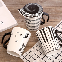 Tasse en céramique originale avec notes de musique, pour lait, jus, café, thé, pratique pour la maison, le bureau, la boisson quotidienne