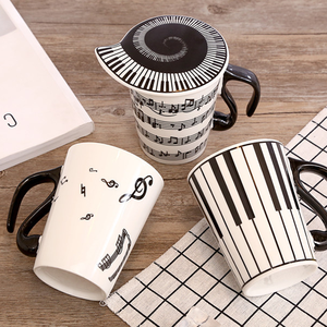 Tasse en céramique originale avec notes de musique, pour lait, jus, café, thé, pratique pour la maison, le bureau, la boisson quotidienne - Product Image 6