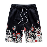 Short de bain pour homme avec logo personnalisé, taille élastique, été, 100% polyester, séchage rapide, respirant, avec filet, 1 pièce