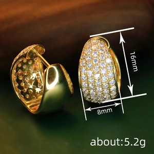 Orecchini a polsino da donna con micro pavé di pietre, stile matrimonio, gioielli alla moda per abiti da sera, per feste e uso quotidiano - Product Image 6