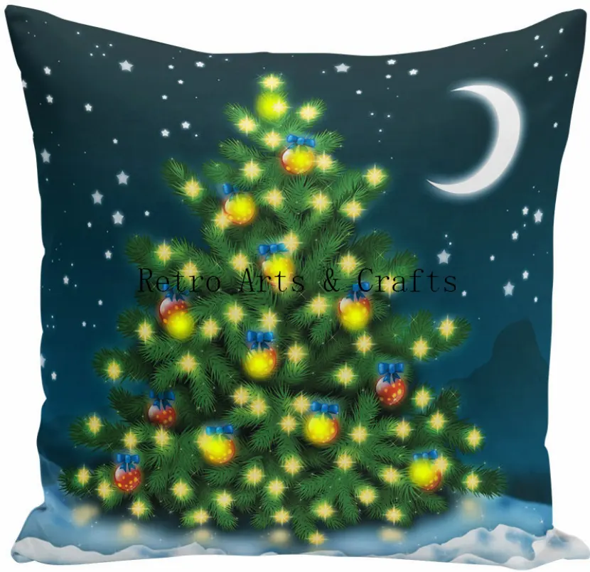 RT20026 LED Cushion Cover Christmas Decorations for Home Santa Claus Christmas Tree