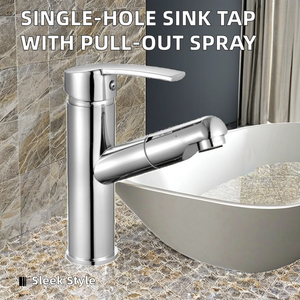 Modern Single-Hole Bathroom Basin <strong>Faucet</strong> Touchless Ceramic Valve Core Pull <strong>Sprayer</strong> Lavatory Vessel Sink Tap <strong>Utility</strong> Brass <strong>Faucet</strong> - Product Image 3