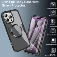 360 Protection complète de l'écran avant Protection étui transparent pour iPhone 16 Pro Max charge sans fil support de voiture couverture magnétique 16 Plus