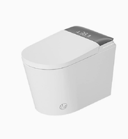 Toilette automatique tout-en-un avec stérilisation, siège chauffant, chasse d'eau à capteur de pied, couvercle automatique et protection en mousse intégrée pour salles de bain
