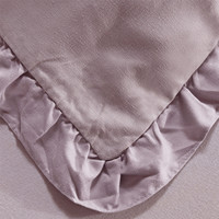 Ensemble de housse de couette élégante ultra douce en fibre de polyester 100% avec un volant exquis, 3 pièces, couleur rose