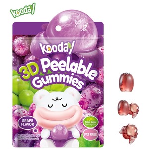 Gomitas Kooday con Sabor a Fruta Pelable, Jugo de Fruta Real, Caramelo Suave con Sabor a Uva - Product Image 1