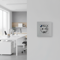 Prise murale allemande Schuko de haute qualité, norme européenne 86*86, ignifuge, avec ports de charge rapide USB Type-A et Type-C
