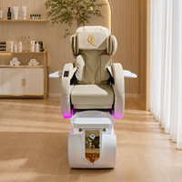 Fauteuil de pédicure électrique professionnel moderne inclinable, avec spa pour les pieds en verre réglable sans tuyauterie pour salon de beauté des ongles