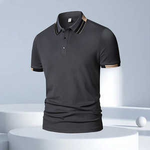 Wholesale Men's Anti-Wrinkle Comfortable 100% Cotton <b>Blank</b> for Short Sleeve T-Shirts New Summer Styles Casual Knitted 220g - Product Image 6