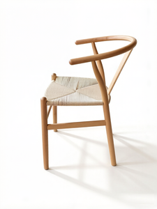 เก้าอี้ไม้ทรง Y พร้อมที่นั่งหวายสาน – เก้าอี้รับประทานอาหารสไตล์โมเดิร์นกลางศตวรรษ ดีไซน์ธรรมชาติ สำหรับโรงแรมและร้านอาหาร - Product Image 3