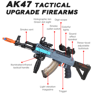 Súng đồ chơi điện tử AK47 tự động nạp đạn, bắn đạn mềm, có đèn và âm thanh, dành cho bé trai. - Product Image 6