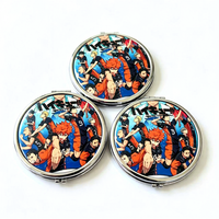 Miroir de poche mini à rabat en alliage de zinc écologique avec logo personnalisé pour cadeaux promotionnels et de bienvenue, idéal pour le maquillage